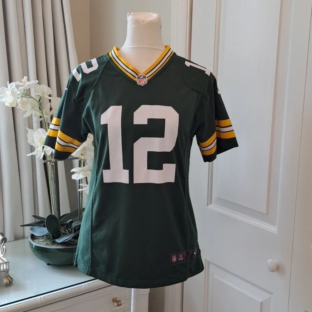 Nike Youth On Field NFL Green Bay Packers Aaron Rodgers Football Jersey M(10-12)